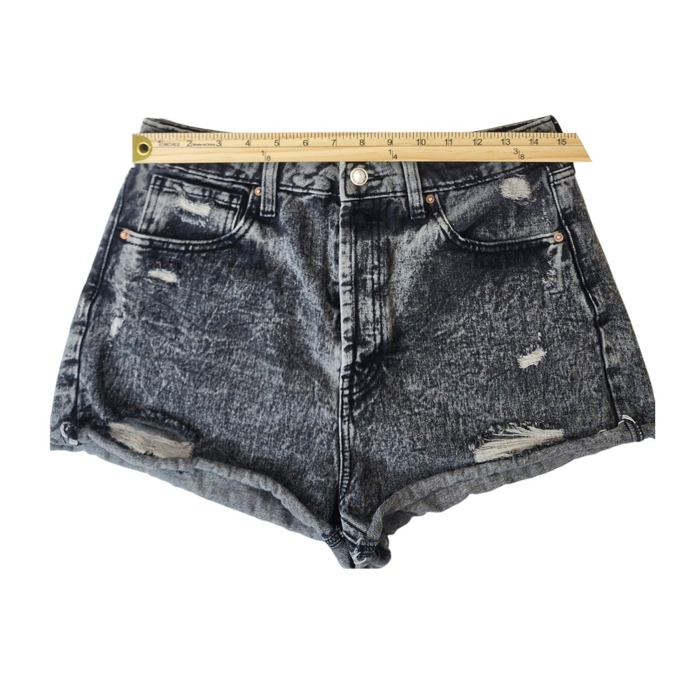 Wild Fable Cutoff Shorts 4‎ Black Acid Wash Distressed Grunge Festival High Rise